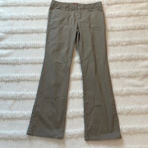 Dickies khaki pants Flare cotton spandex womens size 9 Beige tan stretch